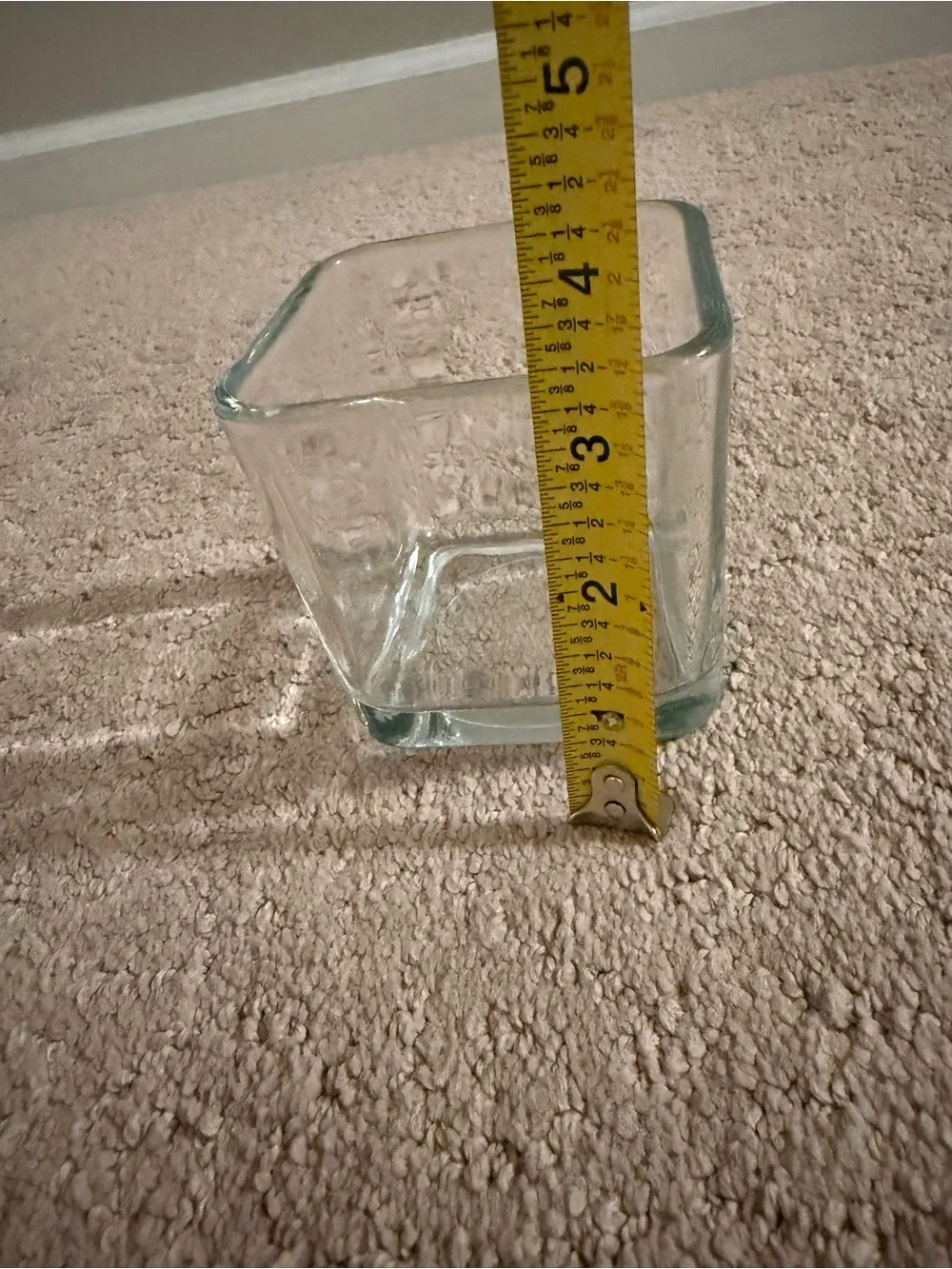Clear Square Glass Vase / Planter